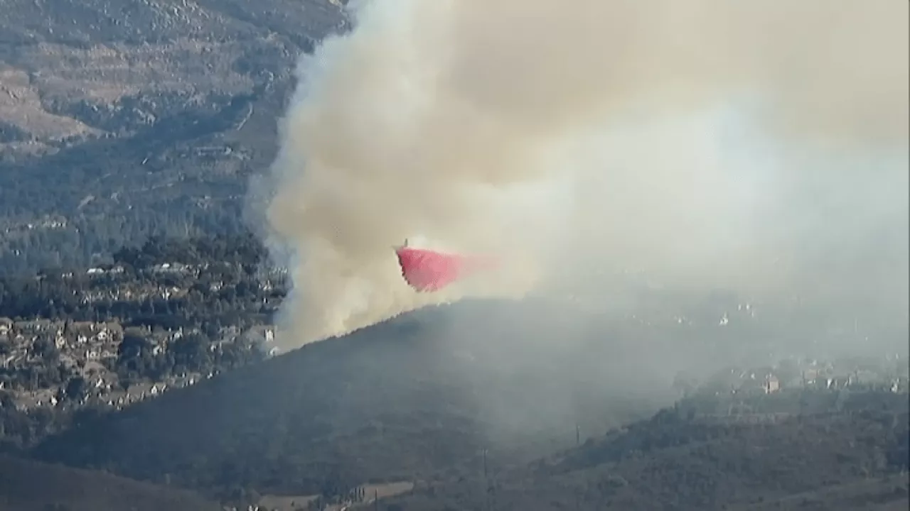 Watch Live: Evacuations ordered as brush fire threatens homes in Rancho Bernardo, SDFD says