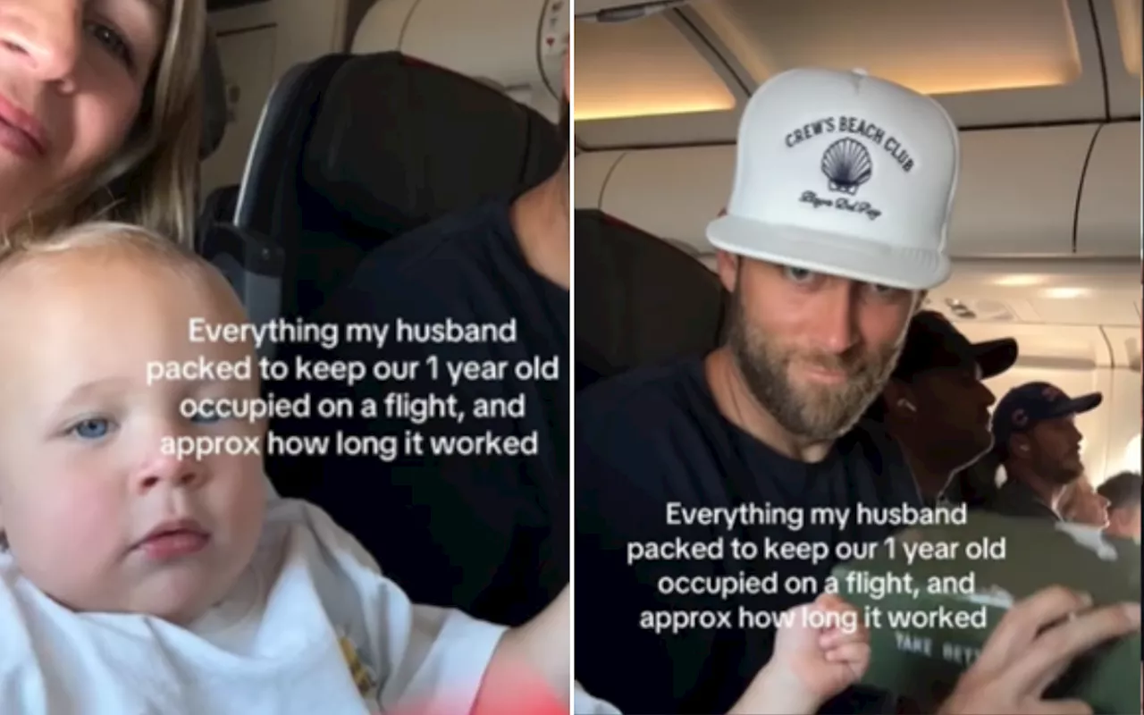 Dad's Clever Tricks Keep Toddler Entertained on Flight