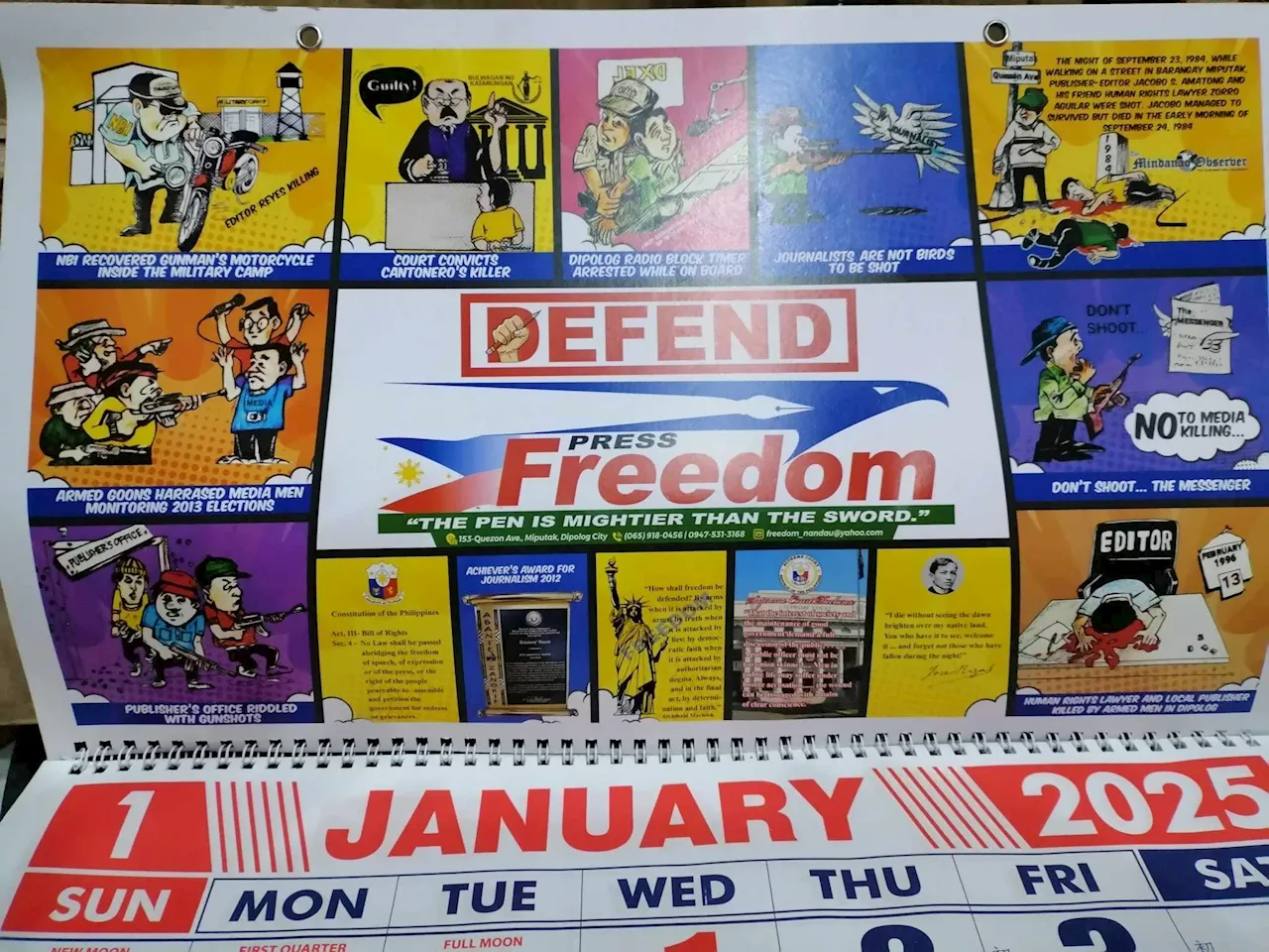 Dipolog Printing Press Releases Calendar Highlighting Local Press Freedom Struggles