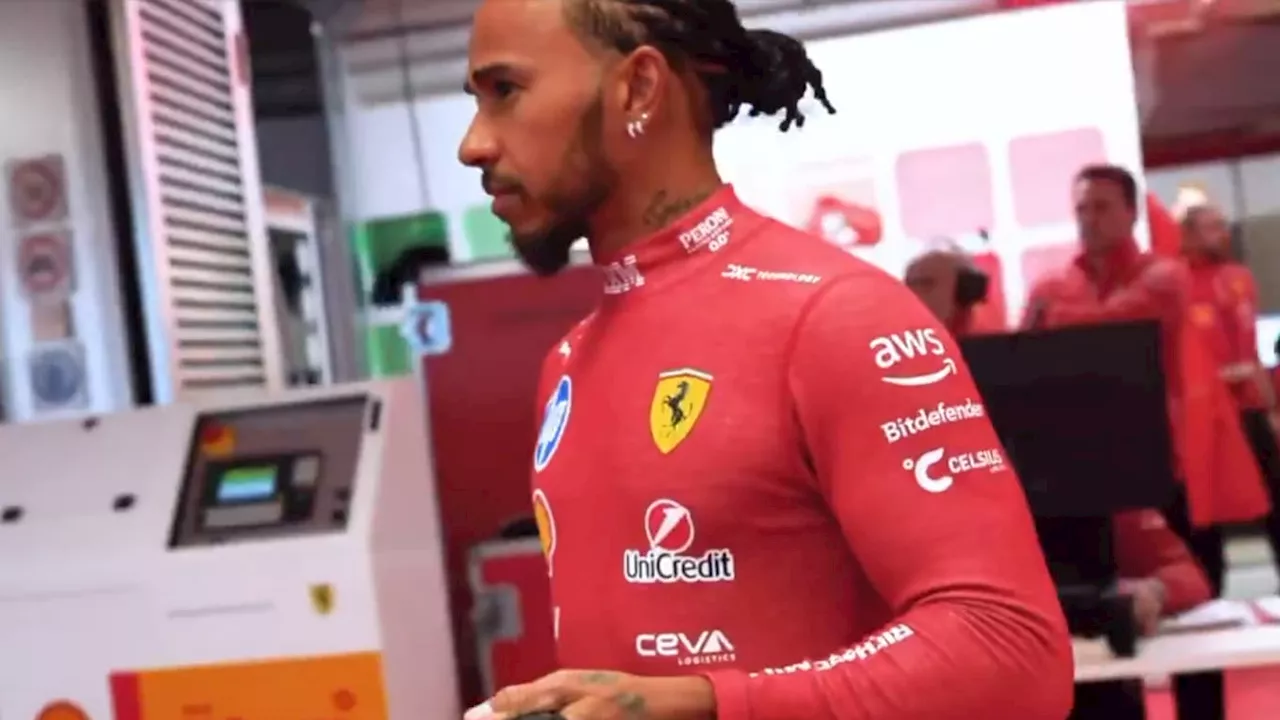 F1: les images des premiers tours de piste de Lewis Hamilton en tant que pilote Ferrari