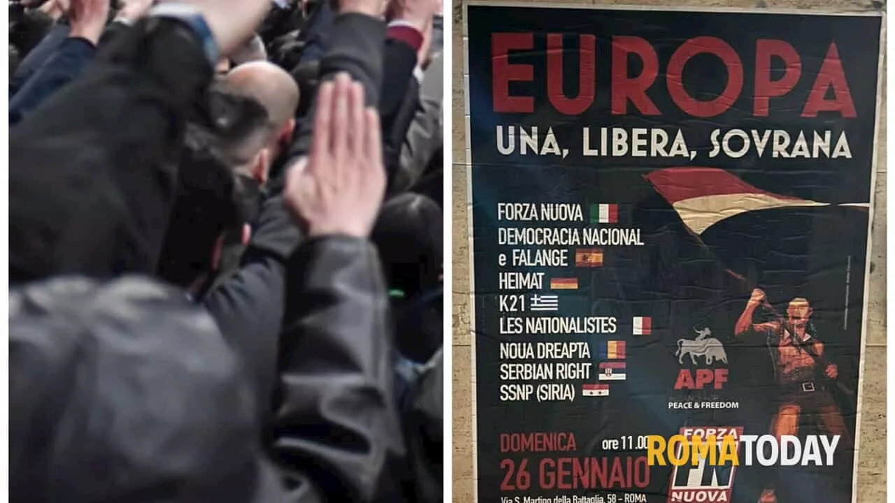 Europa. Una, libera, sovrana': Manifestazione dell'estrema destra a Roma