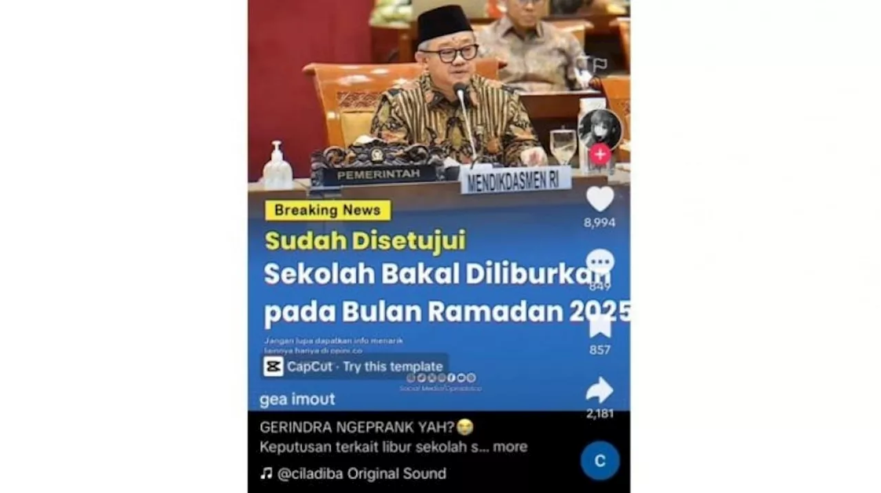 Jadwal Pembelajaran Selama Ramadhan 2025