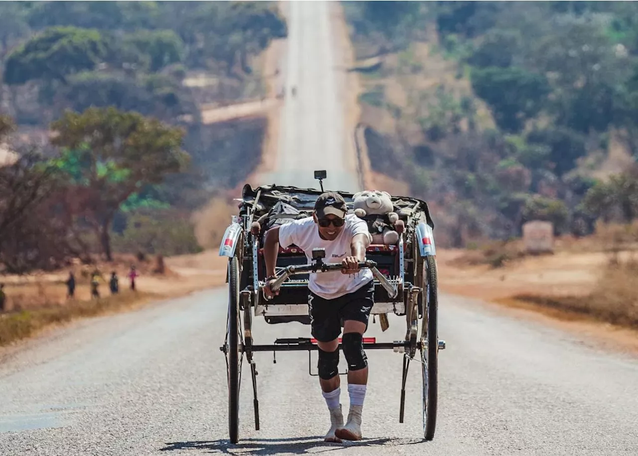 Japanese Adventurer Reaches South Africa After Seven-Month Rickshaw Trek Across Africa