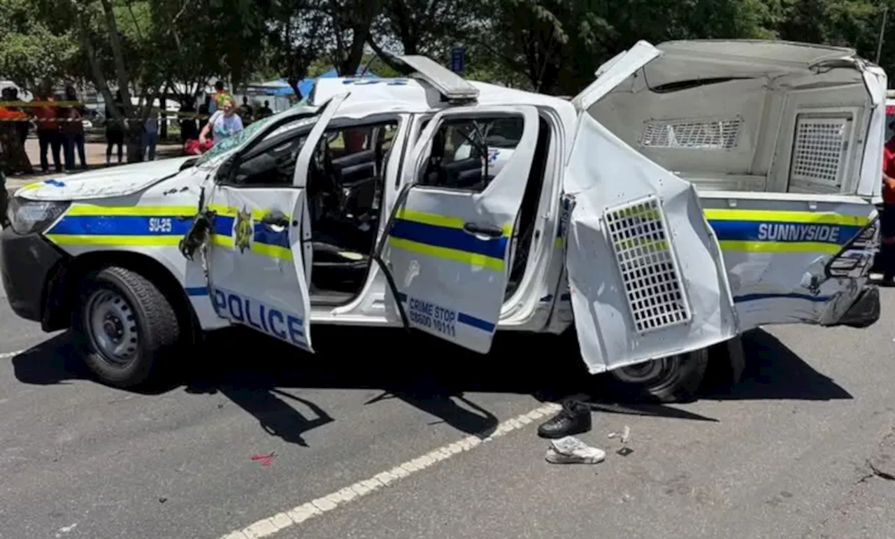 Two suspects die in back of SAPS van after horror crash