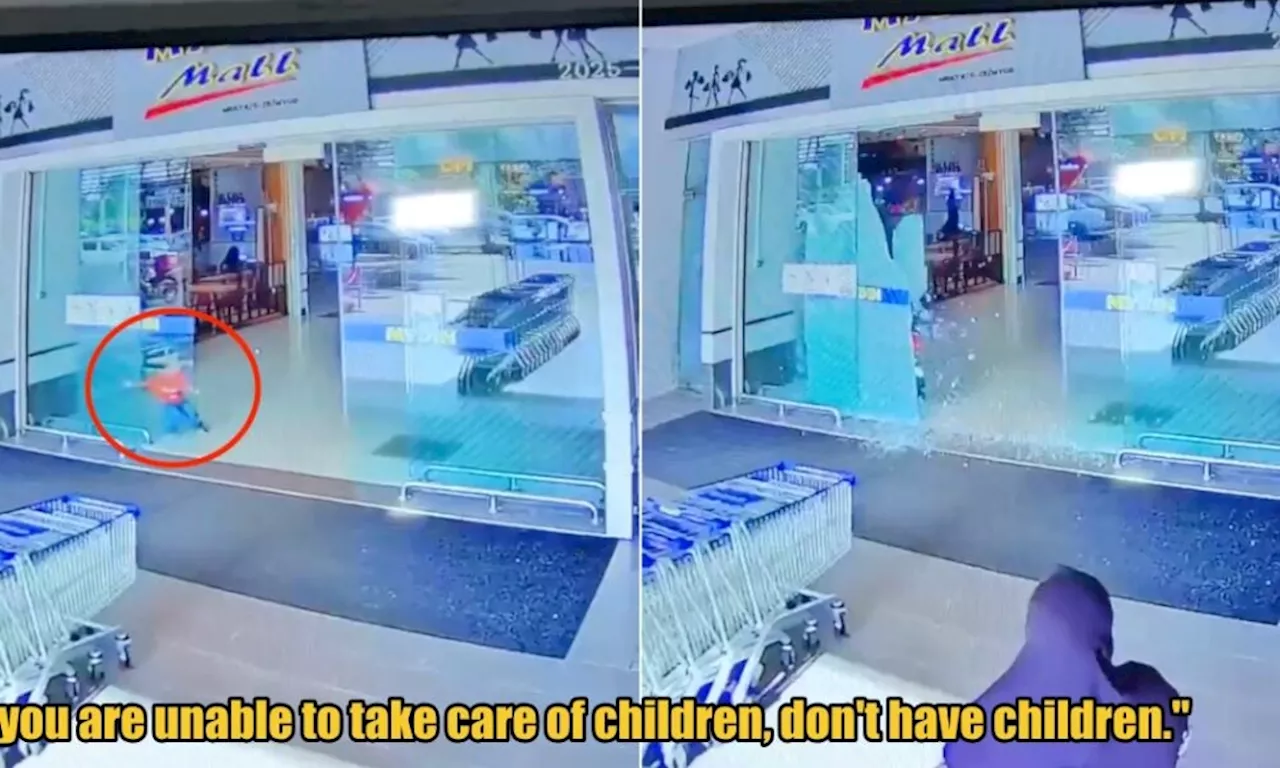 Toddler Shatters Hypermarket's Automatic Glass Door, M'sians Question Where His Parents Are