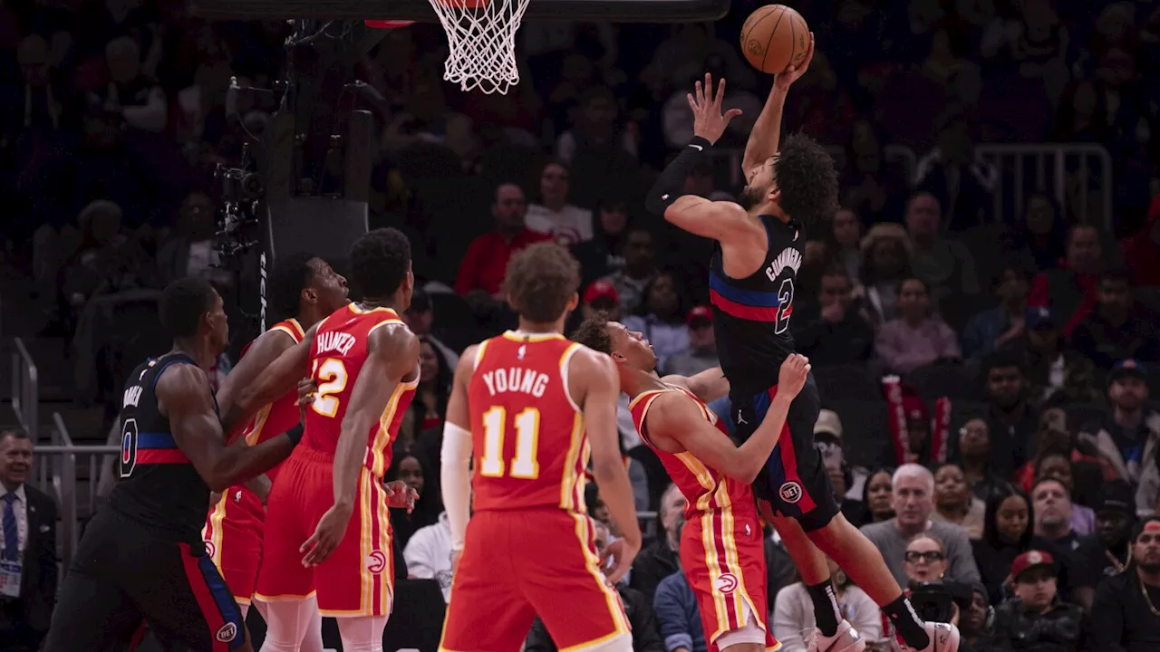 Cade Cunningham scores 29 points to lead Pistons past cold-shooting Hawks