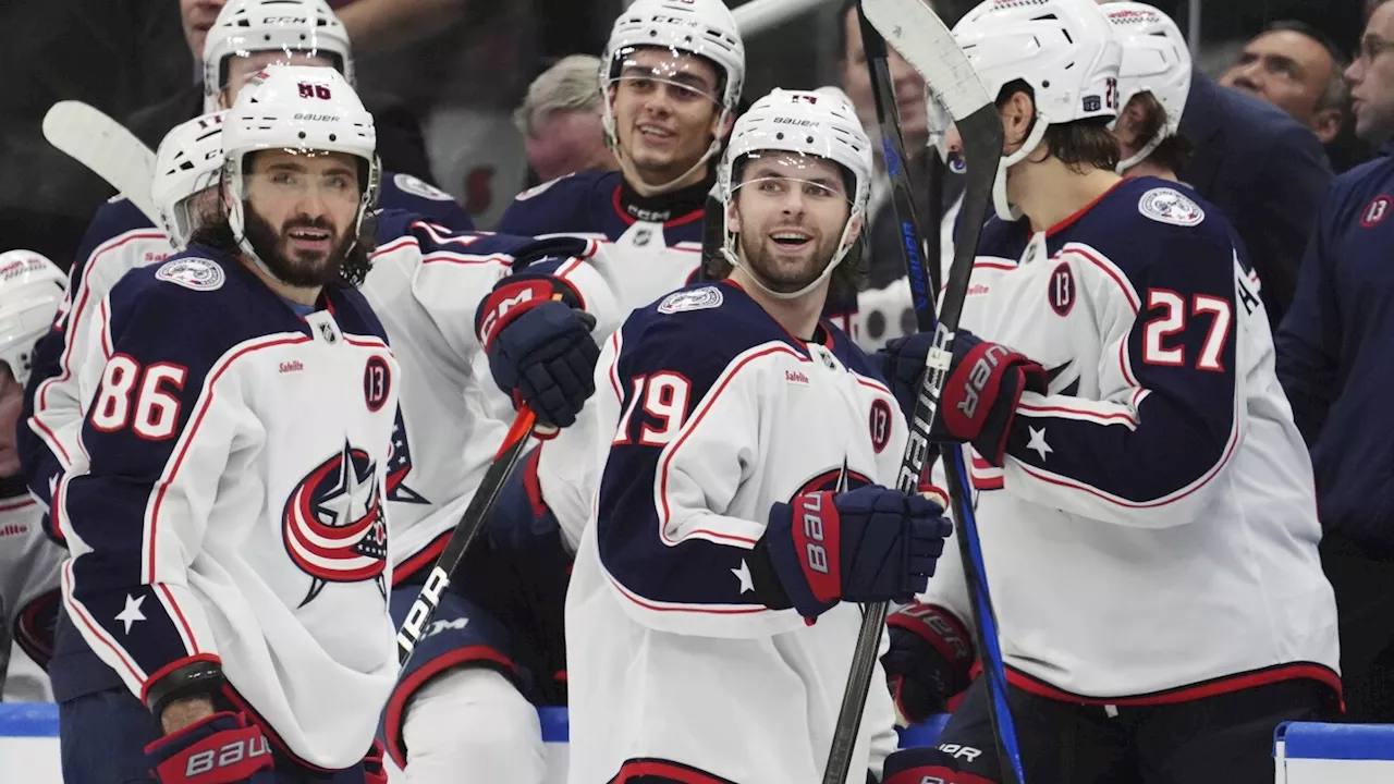 Fantilli gets 1st career hat trick as Blue Jackets beat Maple Leafs 5-1