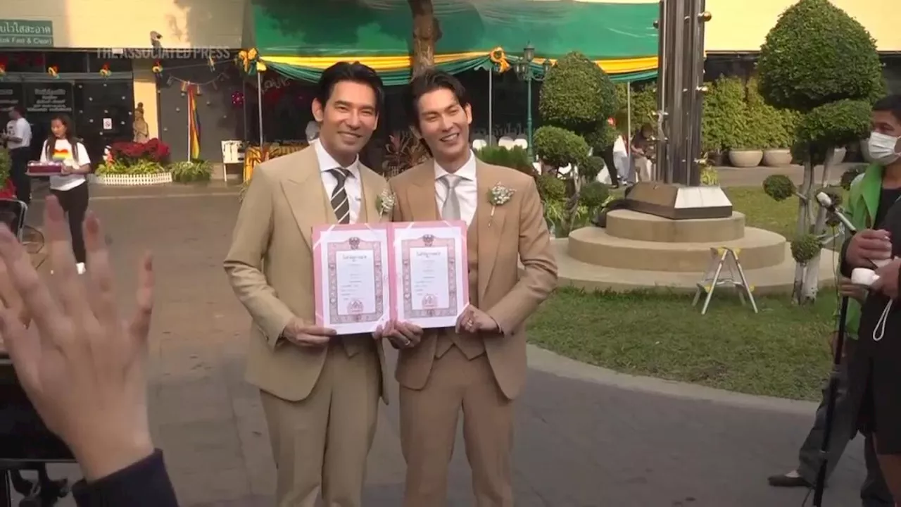 Hundreds of LGBTQ+ couples rush to make their wedded status legal in Bangkok