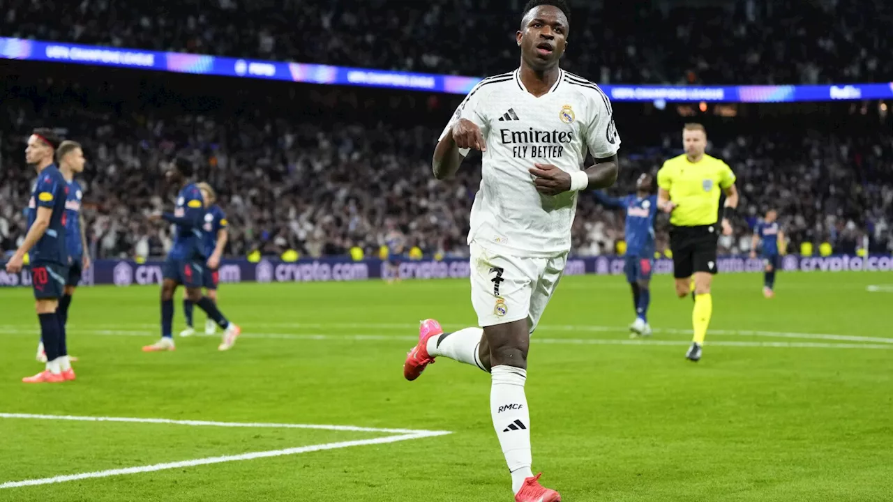 Vinícius Júnior reaches 100 goals for Real Madrid in Champions League win