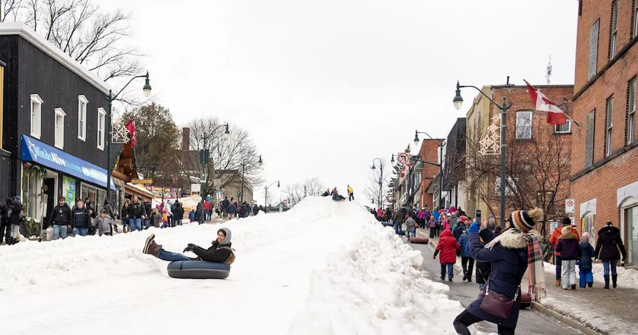 An Ontario street transforming into a huge snow tubing hill this month