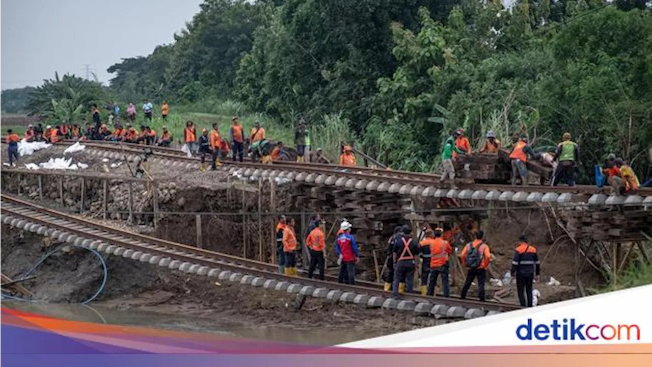 Daftar KA Memutar-Dibatalkan Imbas Rel Grobogan Amblas gegara Banjir