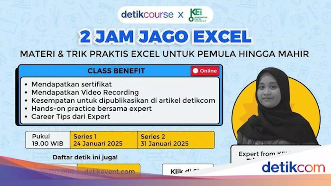 Rahasia Jago Excel dalam 2 Jam di detikCourse, Materi Praktis untuk Pemula