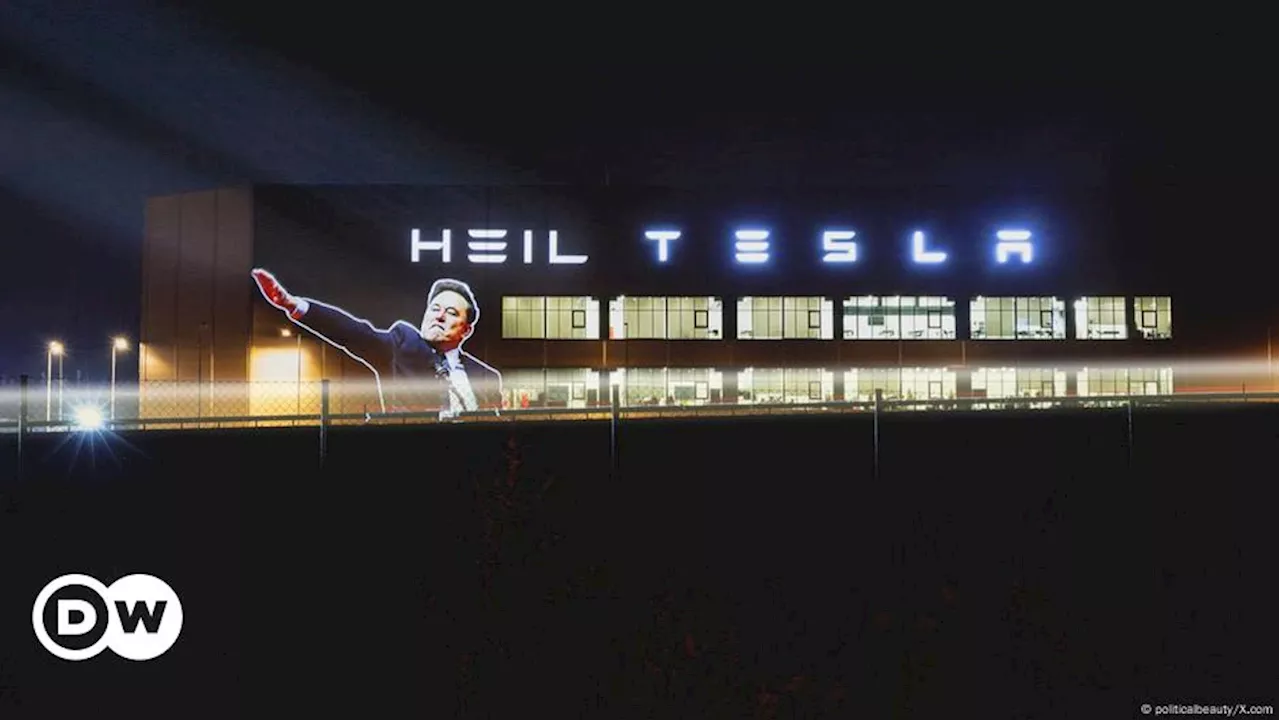 Акция против Илона Маска в Германии: «Покупая Tesla, вы финансируете фашизм!»