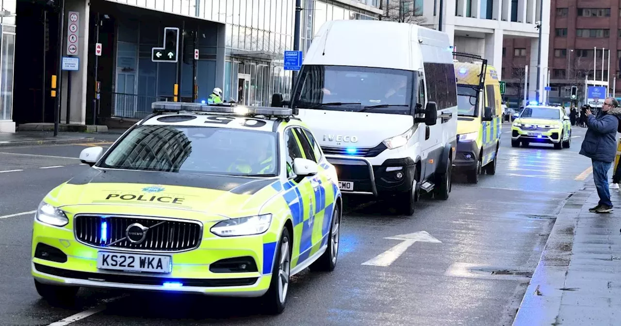 Huge police convoy escorts Axel Rudakubana to court for sentencing