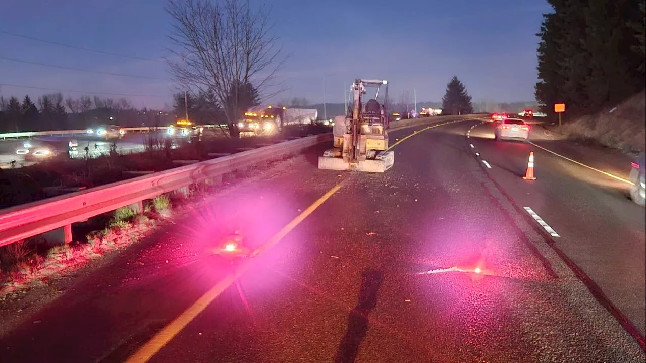 Stolen construction equipment leads to police pursuit, fire in Pierce County, WA