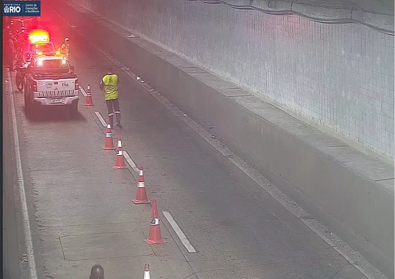 Túnel Santa Bárbara tem uma faixa interditada no sentido Centro na manhã desta quinta-feira