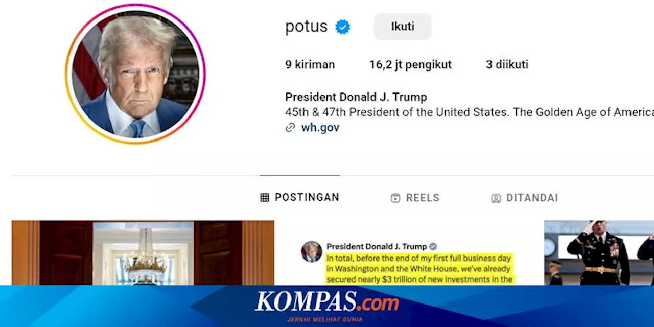 Sejumlah Pengguna Instagram dan Facebook Tak Bisa 'Unfollow' Akun Kepresidenan Donald Trump