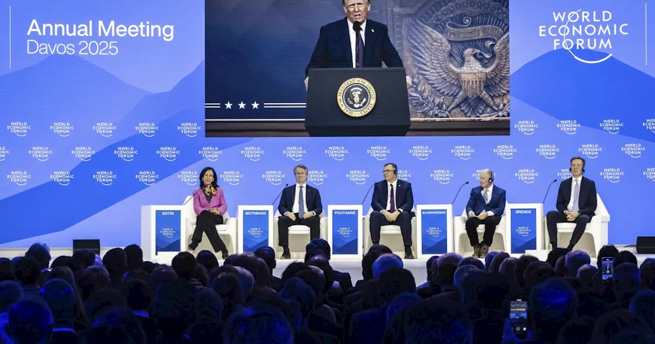 In speech to Davos forum, Trump denigrates Biden and threatens leaders with tariffs