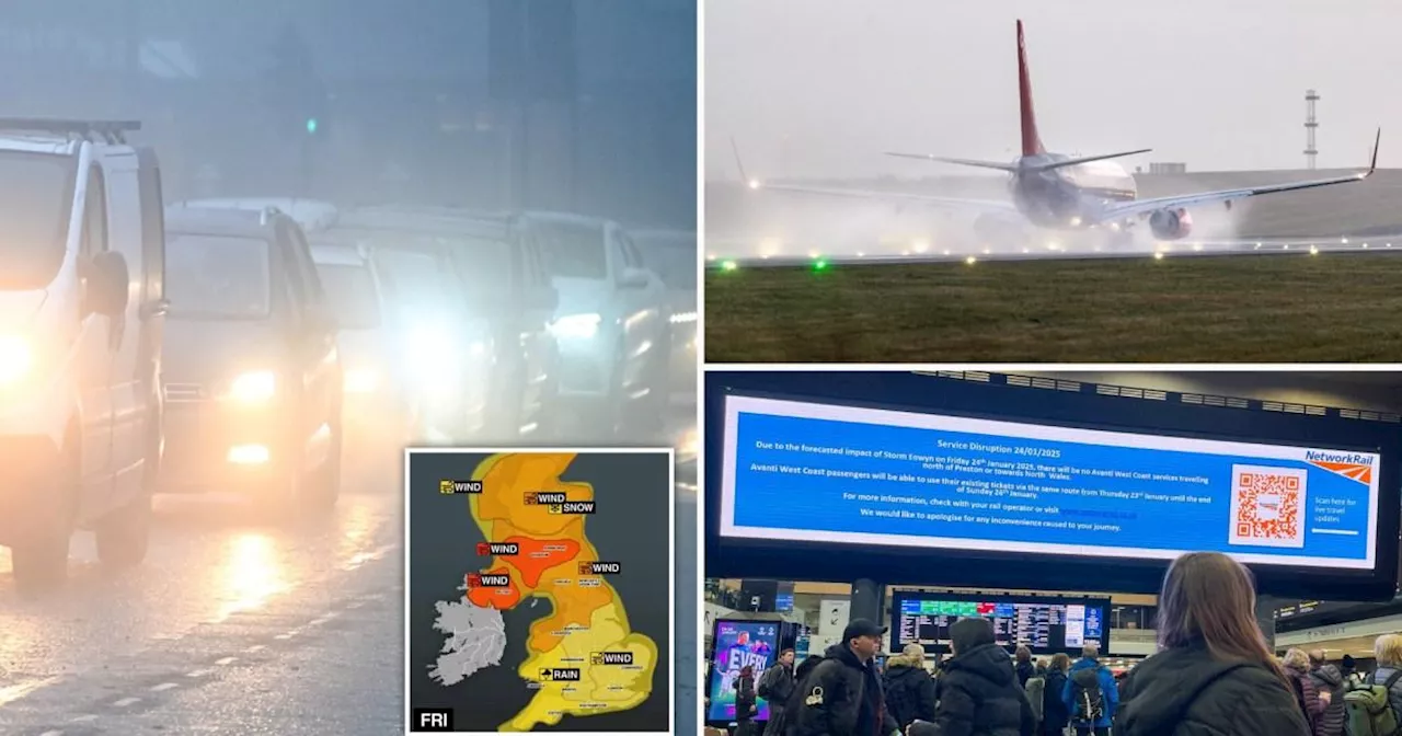 Storm Eowyn to Cause Travel Mayhem across UK with High Winds and Heavy Rain