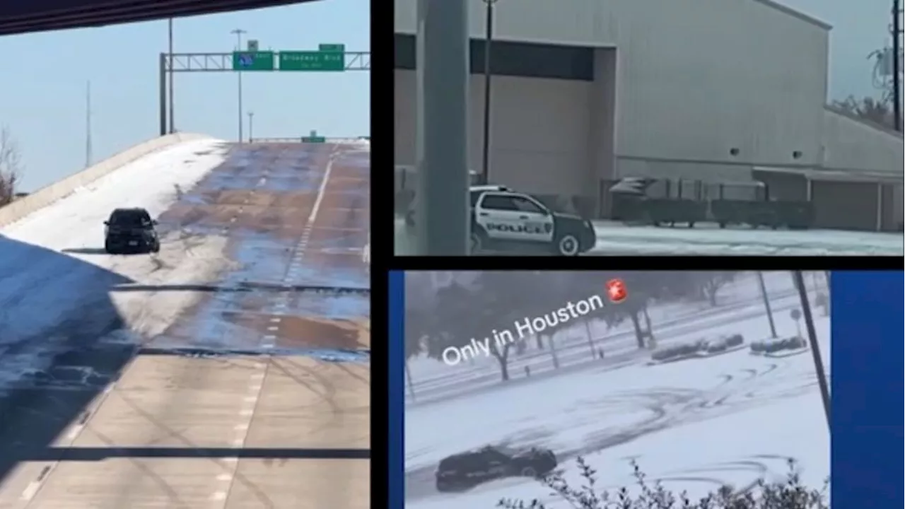 Houston Police Officers Caught Stunt Driving in Snow