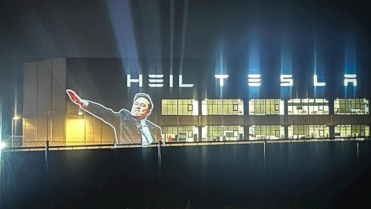 Video soll Aktion beweisen: Polizei ermittelt nach 'Heil'-Projektion auf Tesla-Werk