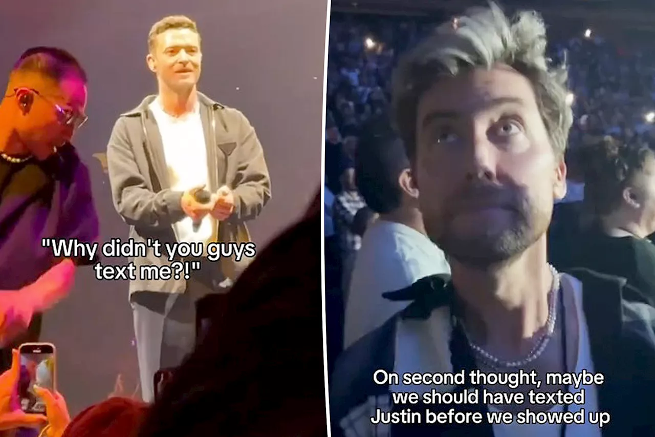 Justin Timberlake has surprising reaction when he spots *NSYNC members in concert crowd