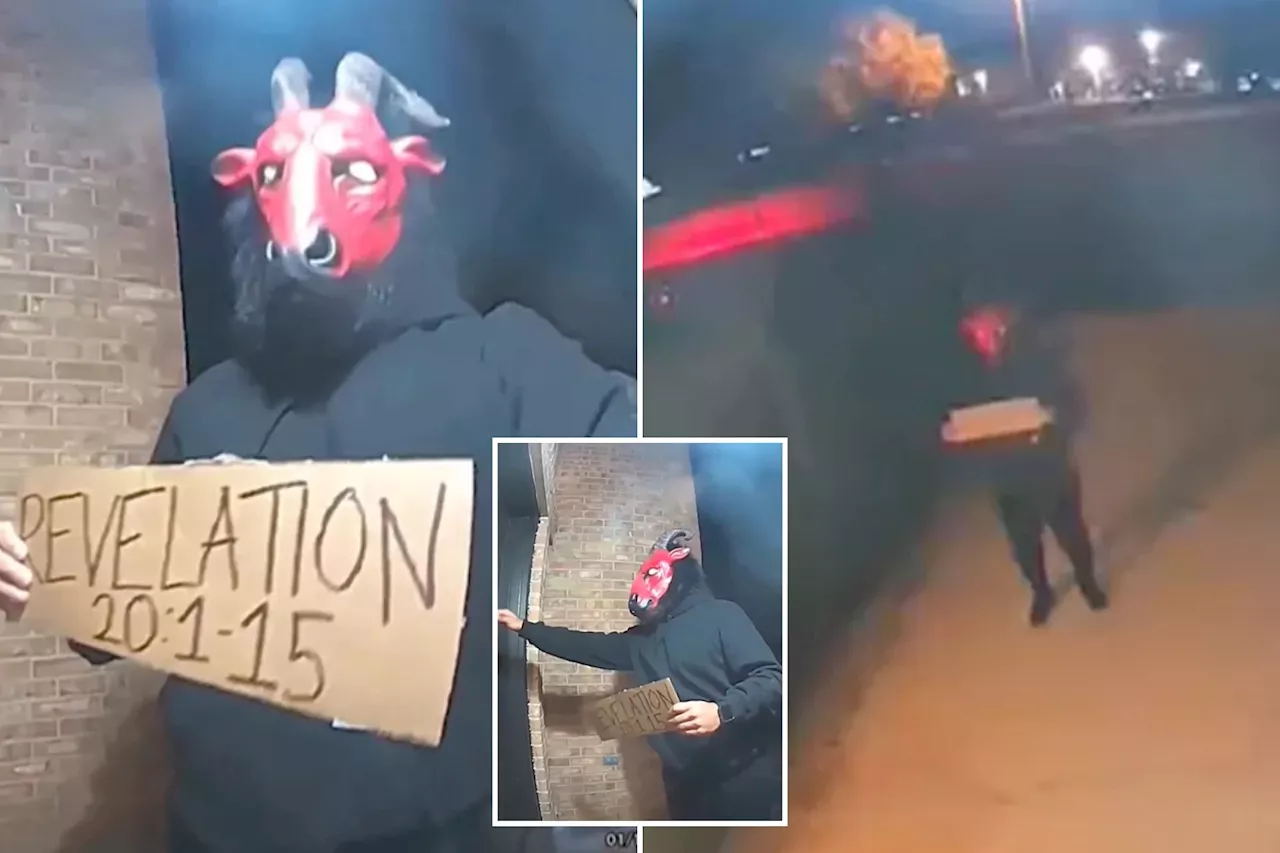 Texas homeowners terrified after stranger wearing satanic mask appears at their front door: 'Scared to leave the house'