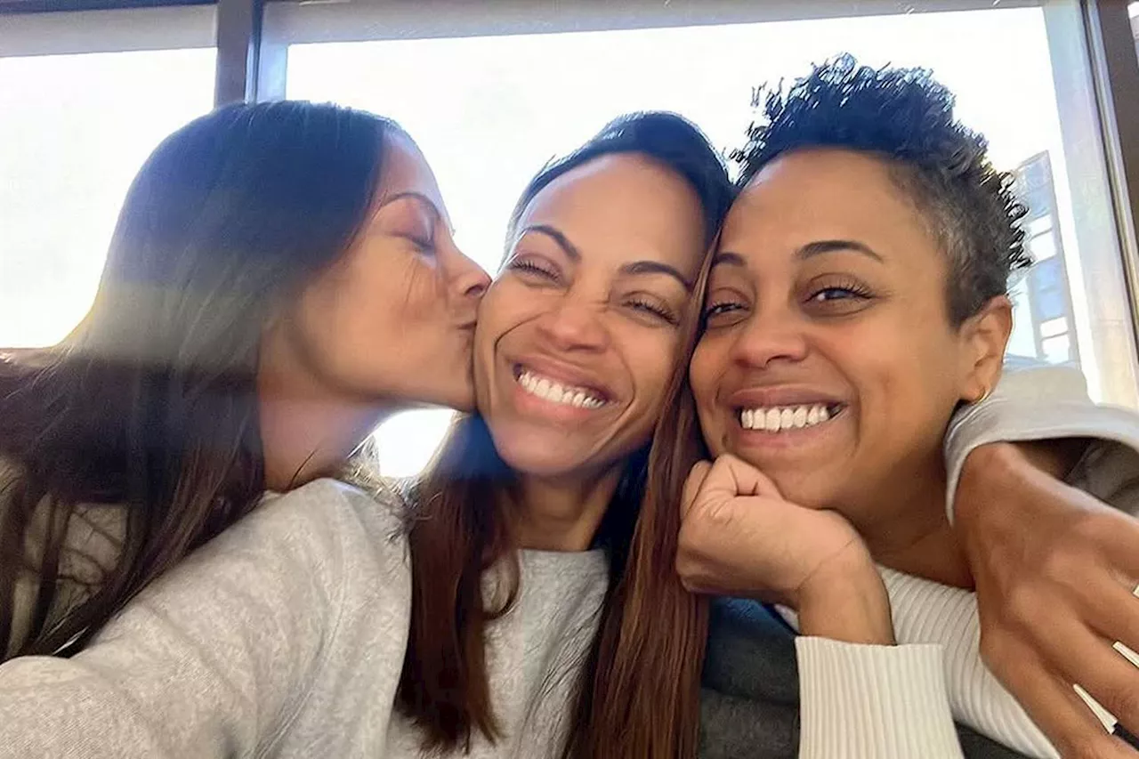 Zoe Saldaña Celebrates First Oscar Nomination with Her Sisters, Says Emilia Pérez Was 'Made with Love'