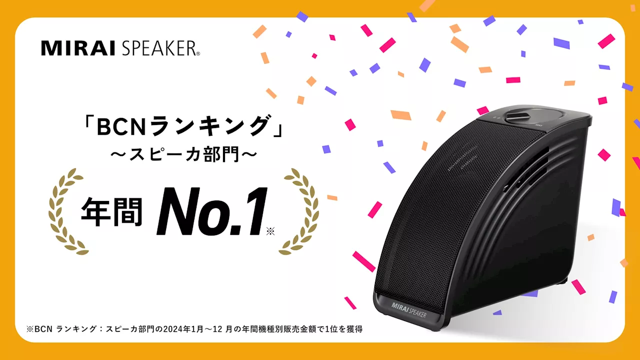 「ミライスピーカー・ミニ」 2024年販売金額No .1スピーカーに！家電量販店などの実売データ「BCNランキング」2024年 スピーカ部門 機種別販売金額 年間No.1を獲得