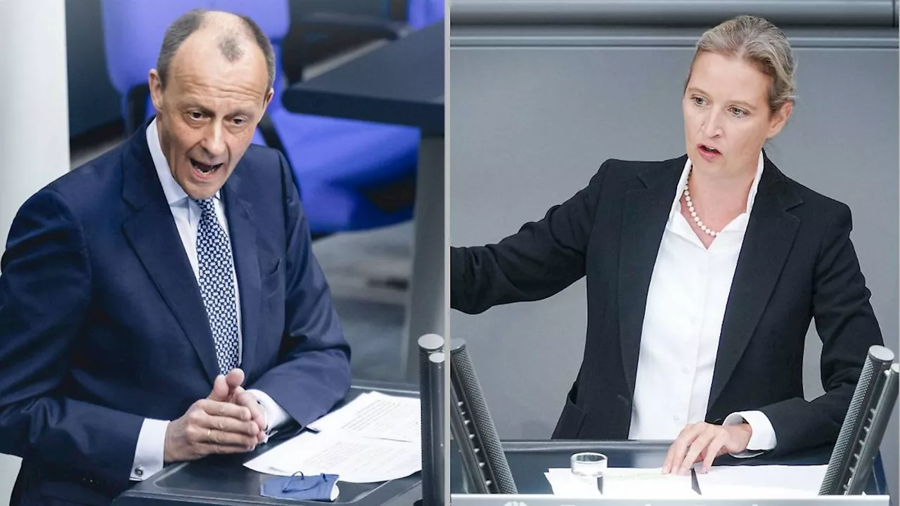 Alice Weidel steht zum TV-Duell mit CDU-Kanzlerkandidat Friedrich Merz bereit