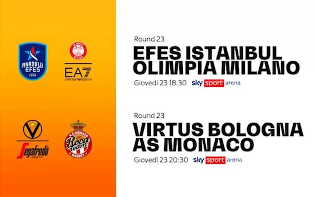 Olimpia Milano e Virtus Bologna in Eurolega: le partite in tv e streaming su Sky