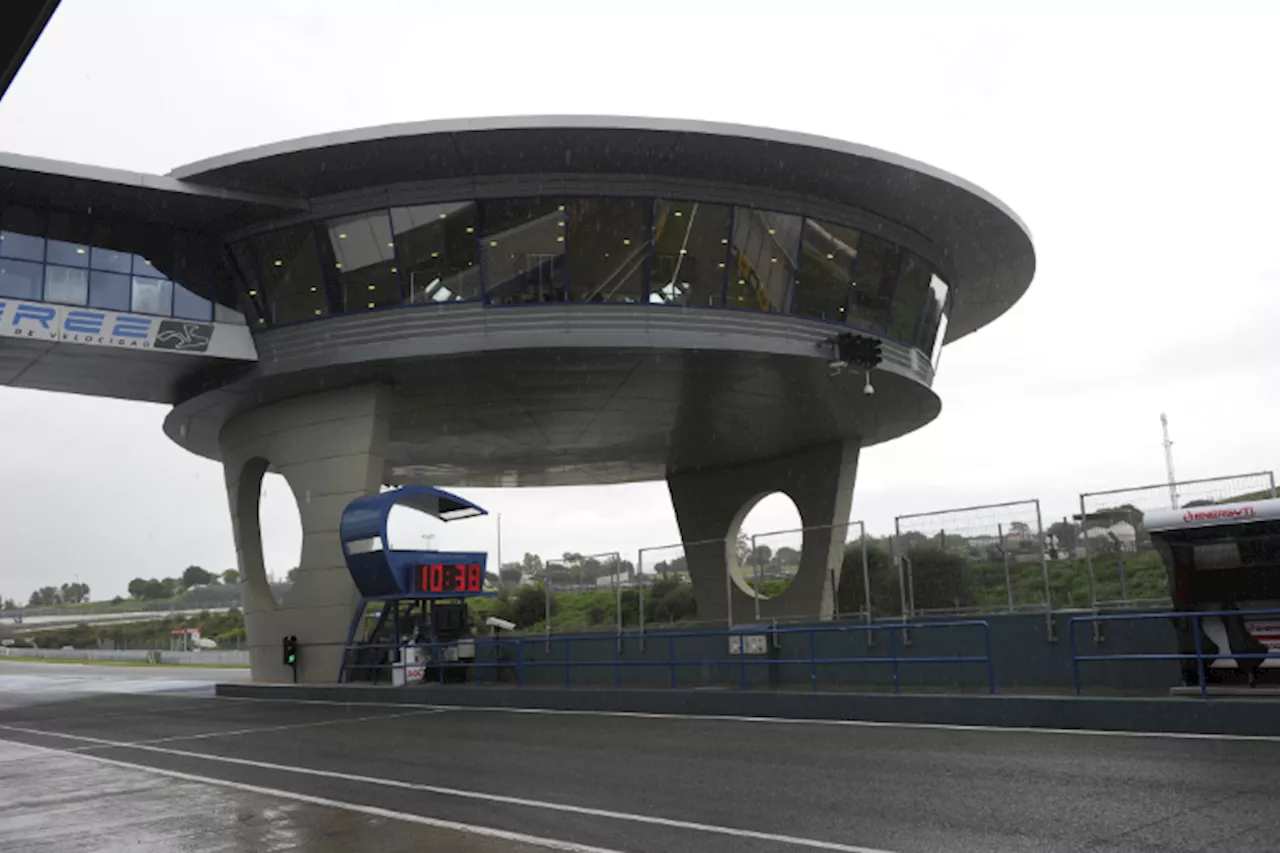 Mit Verzögerung: Der Regen ist in Jerez angekommen