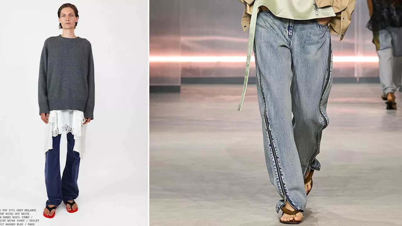 Cómo llevar sandalias flip flops y jeans de los 2000 en Primavera-Verano 2025