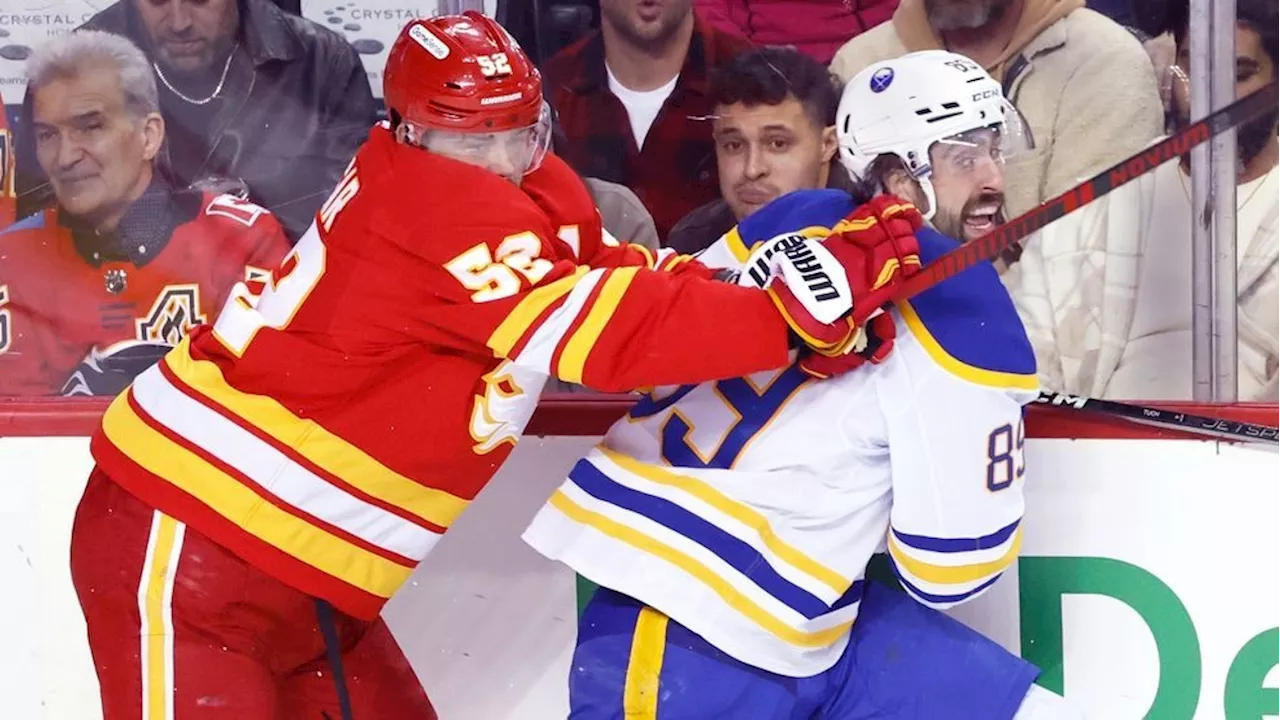 Huberdeau Leads Flames Past Sabres in 5-2 Win