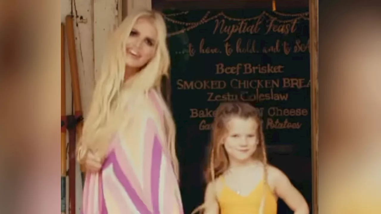 Jessica Simpson and Daughter Birdie Model Matching Swimsuits and Cowboy Boots