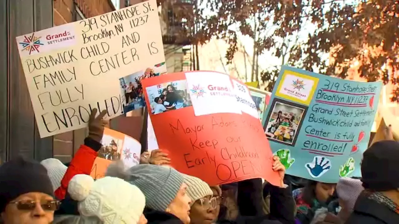 Demonstrators rally to save beloved Williamsburg, Brooklyn day care in danger of closing