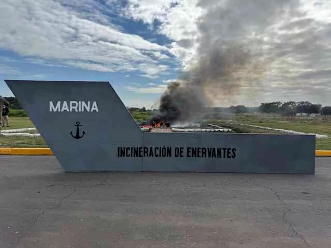 Incineran 88 kilogramos de metanfetamina incautada en el Puerto de Veracruz