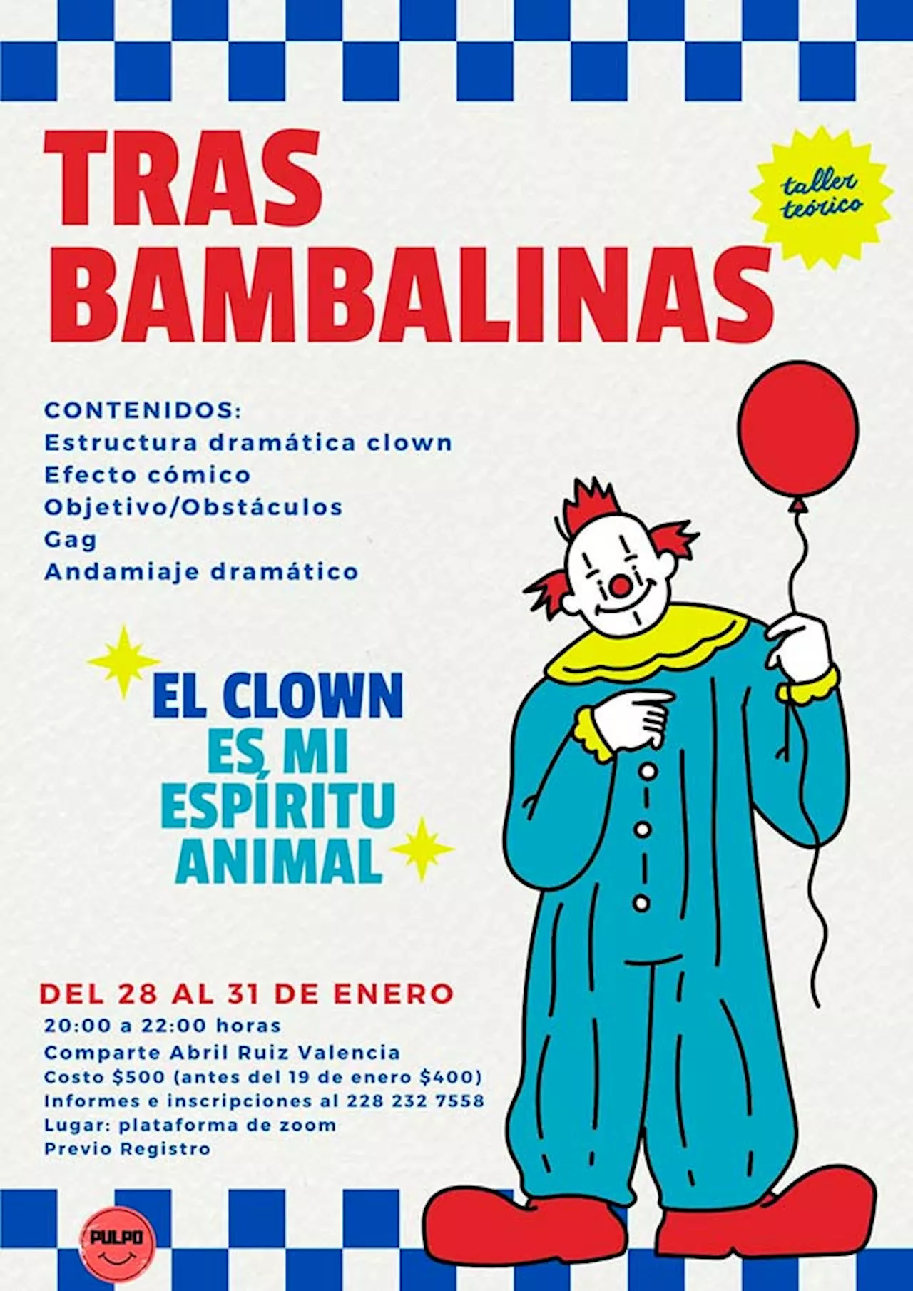 Taller de Clown 'Tras Bambalinas' con Abril Ruiz Valencia