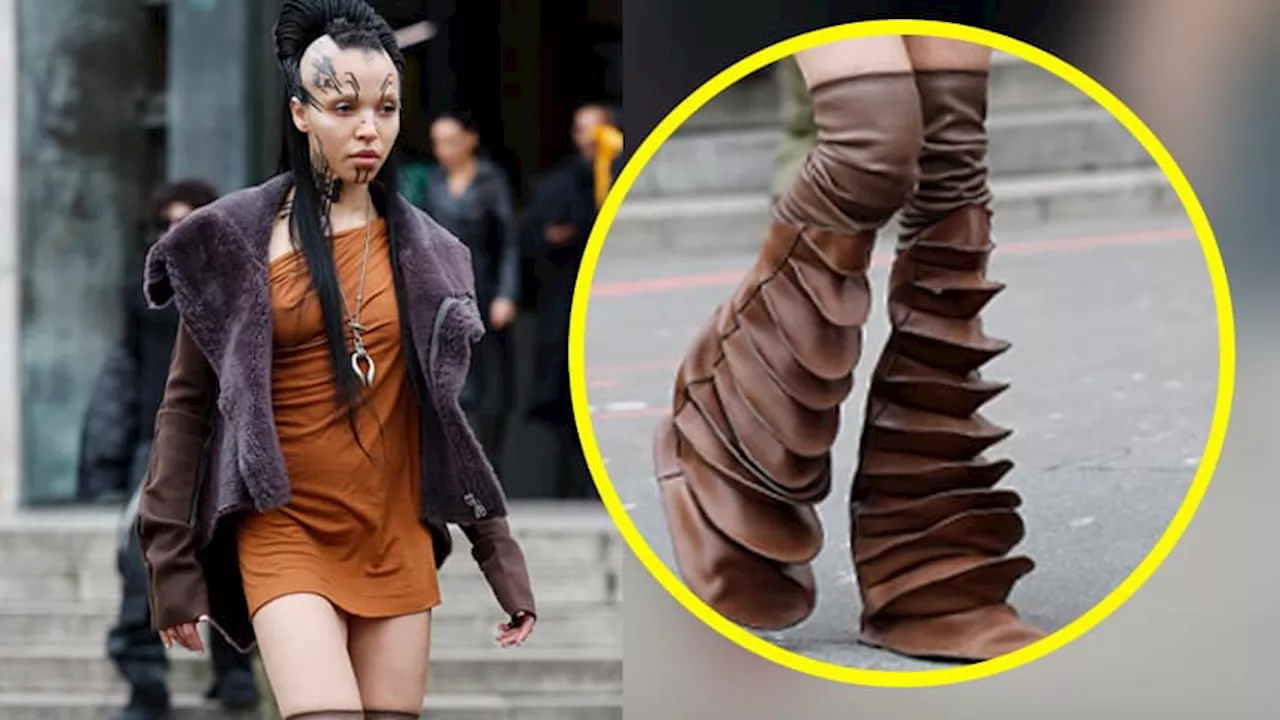 Pariser Fashion Week: Sängerin FKA Twiggs im Alien-Look – mit Baumkuchen-Schuhen!