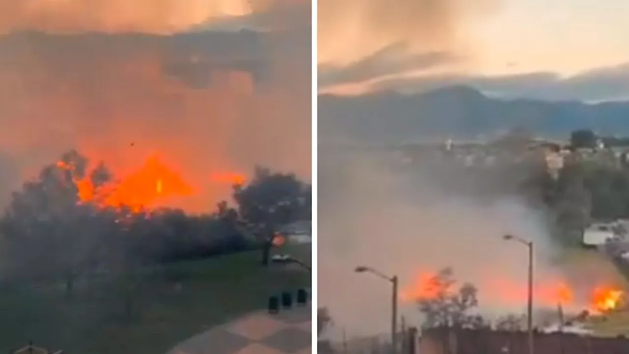 Bomberos de Bogotá trabajan para controlar incendio en la localidad de Kennedy