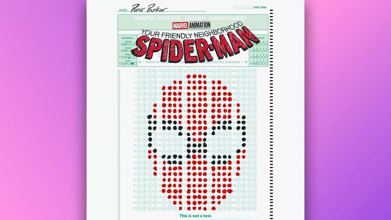 Disney's 'Your Friendly Neighbourhood Spider-Man' Poster: A Retro Test Paper Tribute