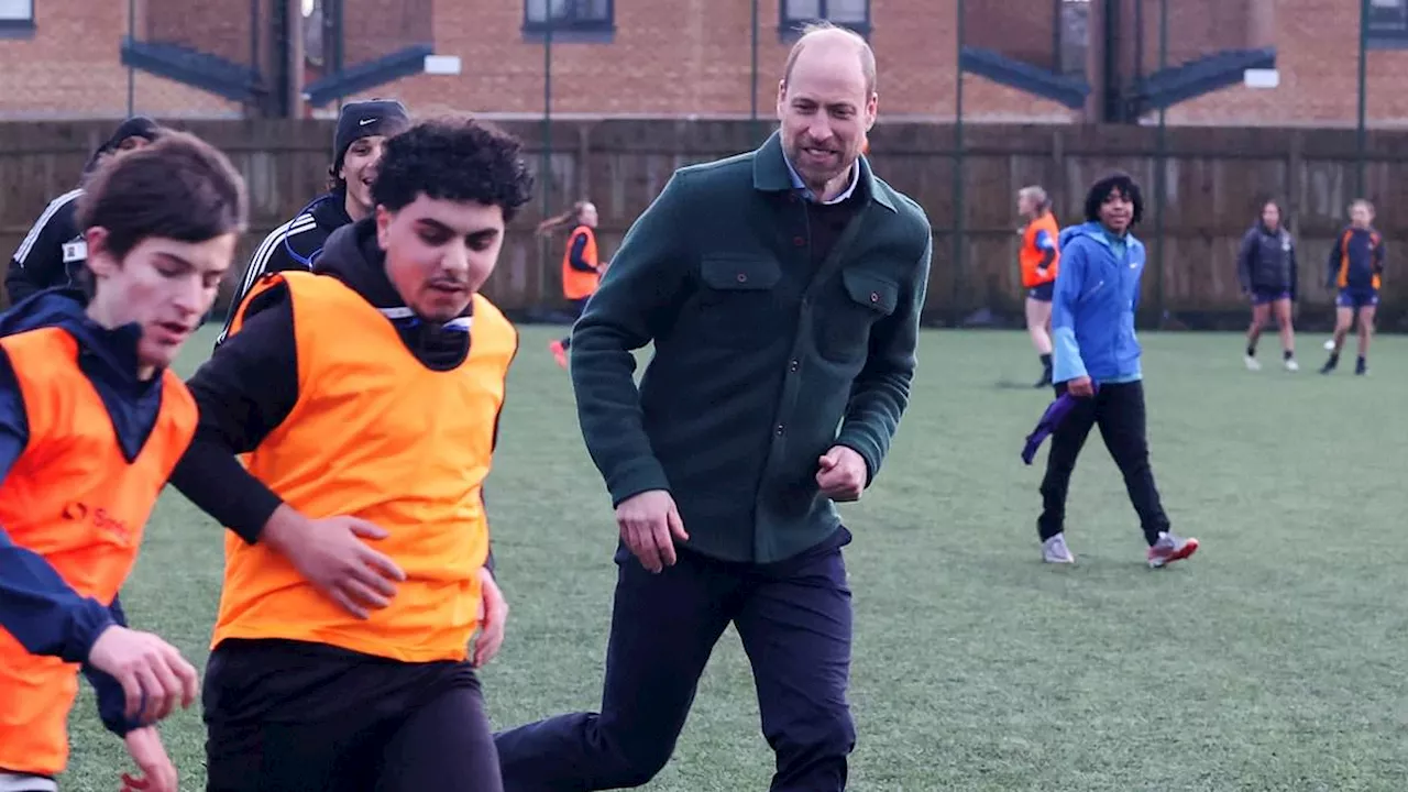 Prince William Joins Football Match During Visit to Merseyside