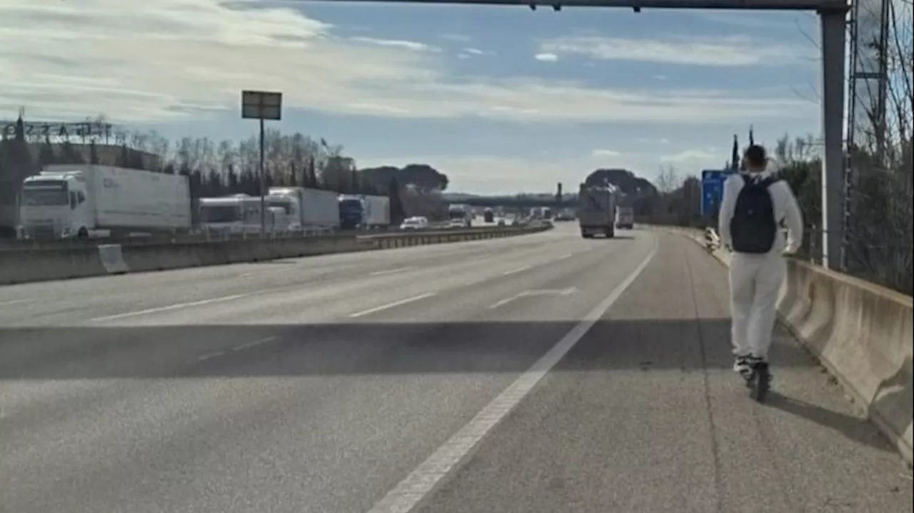 Joven multada por conducir un patinete eléctrico por la autopista AP-7