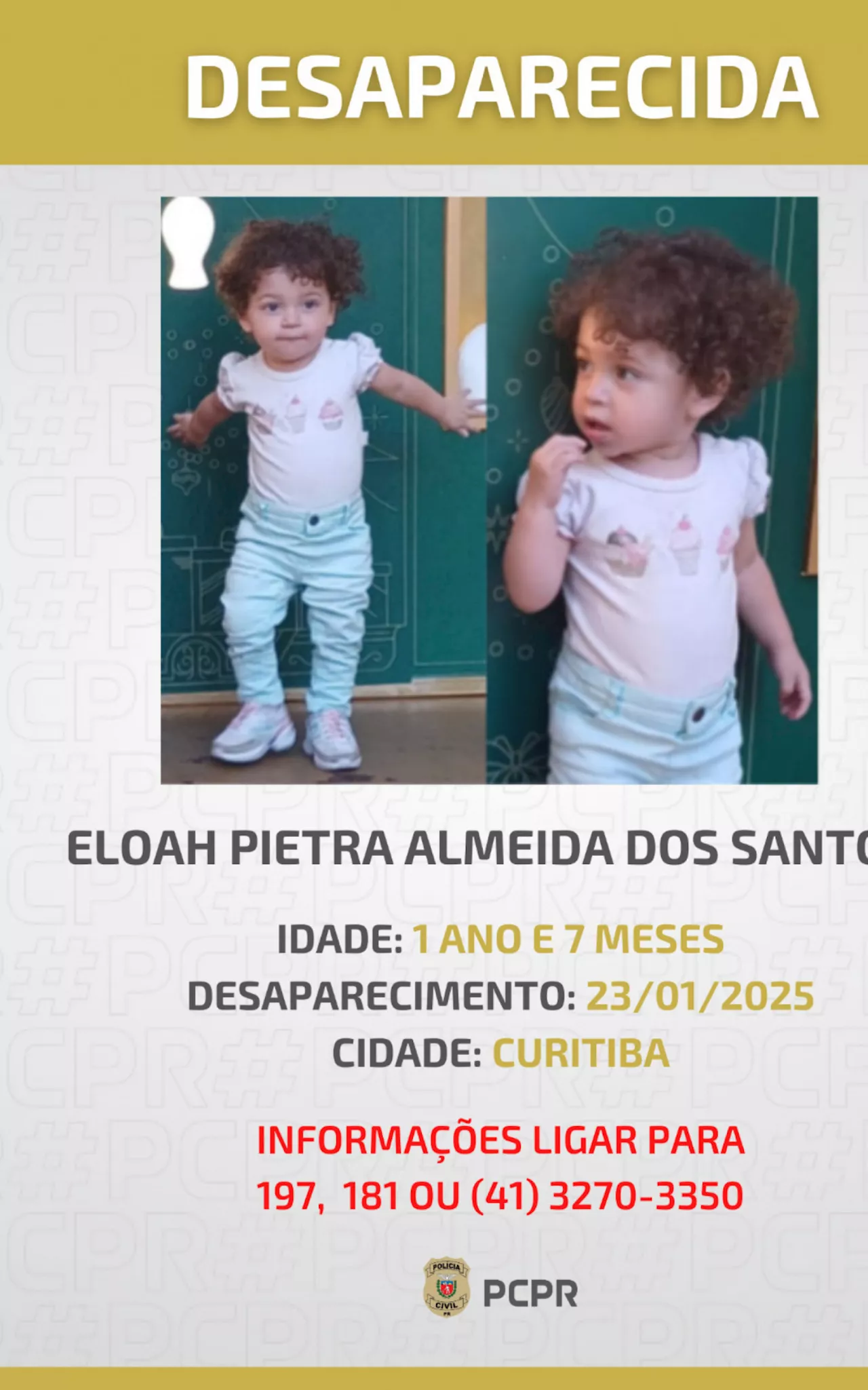 Bebê de 1 ano e 6 meses é sequestrada em Curitiba por mulher que se fingiu de agente de saúde