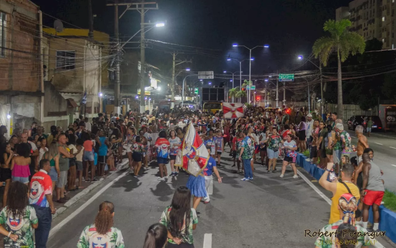 Encontro de samba e alegria: Escola Inocentes de Belford Roxo reúne multidão em ensaio