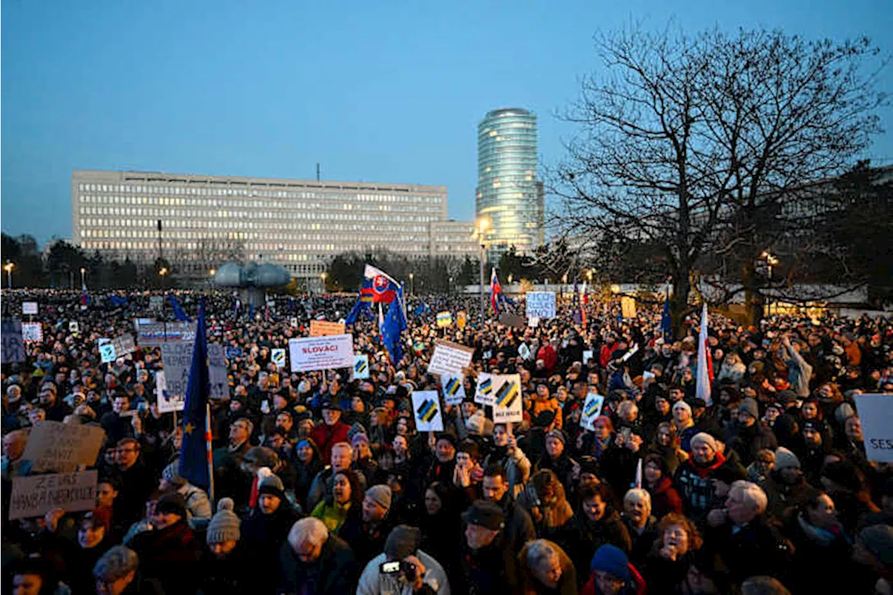 Thousands Protest Against Slovakia's Prime Minister Robert Fico