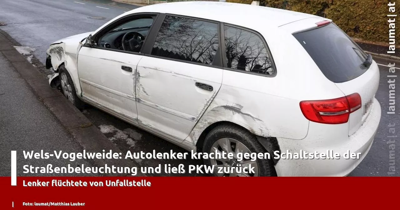 Unbekannter Lenker verursacht Verkehrsunfall und Stromkastenbeschädigung in Wels