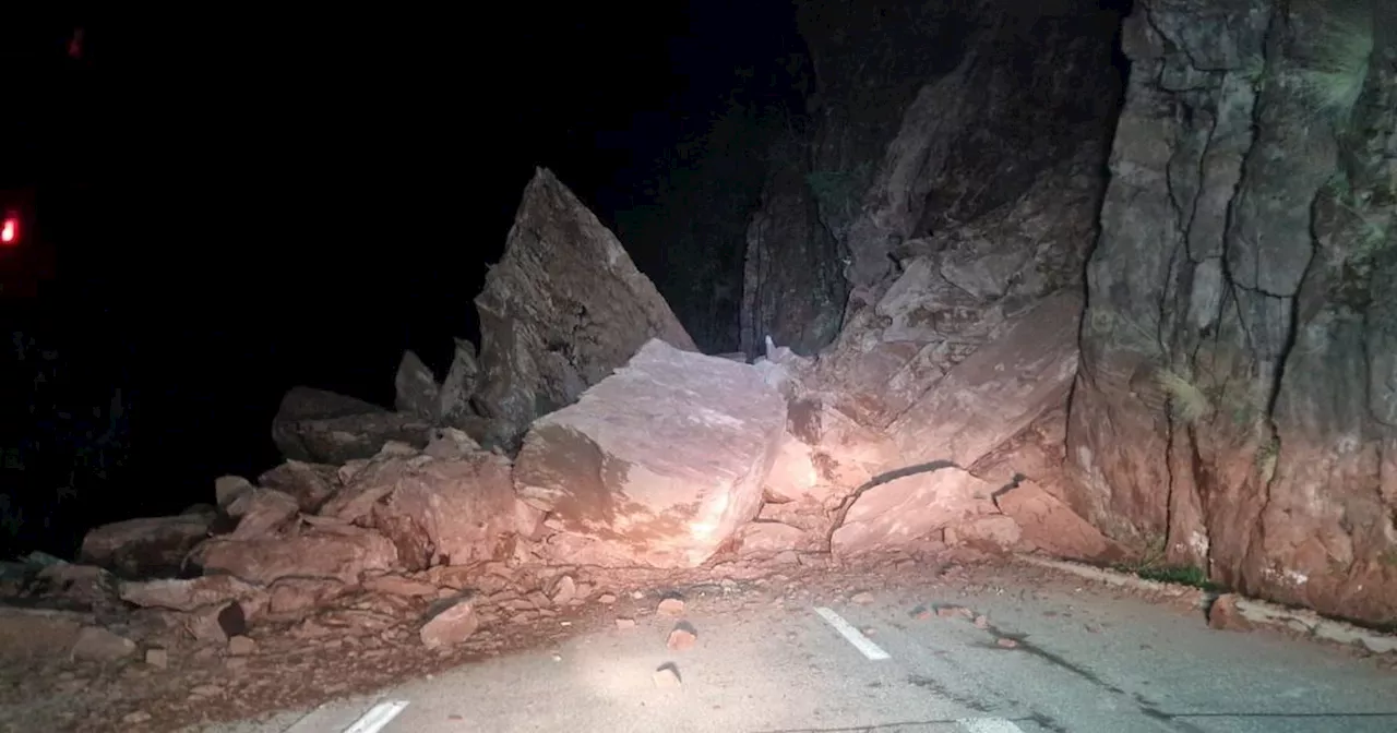 Éboulement coupe la route vers Valberg