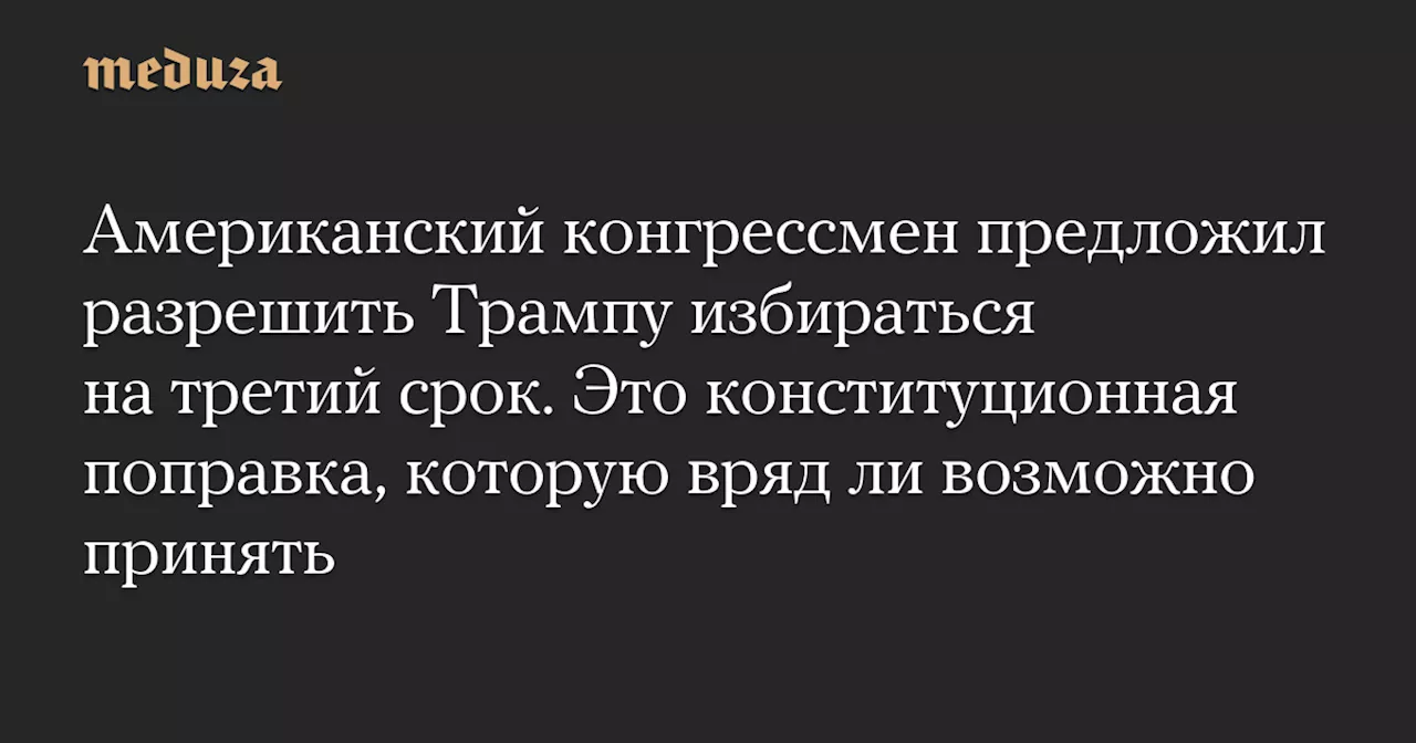 Республиканец Оглз предложил поправки к Конституции для третьего срока Трампа