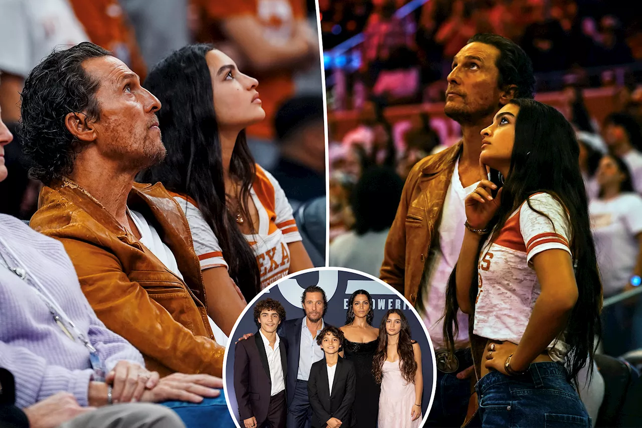 Matthew McConaughey's daughter Vida, 15, is spitting image of mom Camila Alves during Texas basketball game